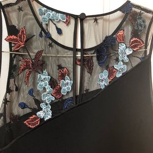 Sexy Sheer embroidered panel dress size Med